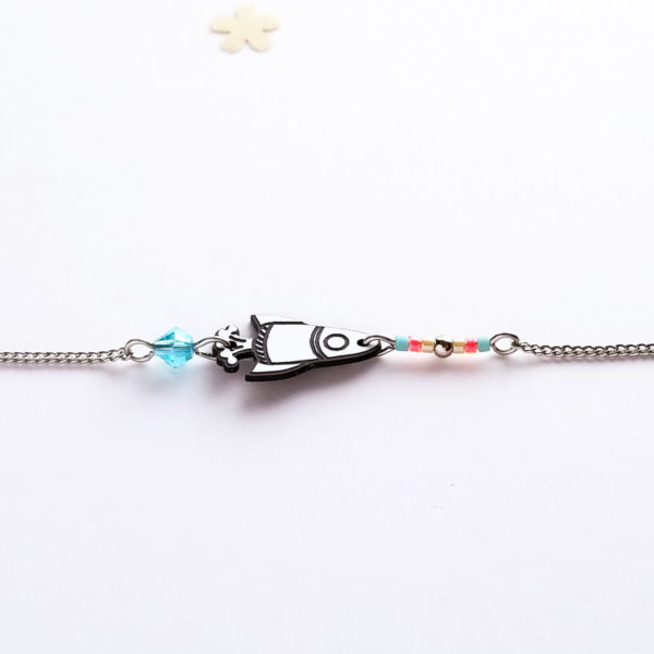 Bracelet rocket, inspiration espace. Bijou cosmos.