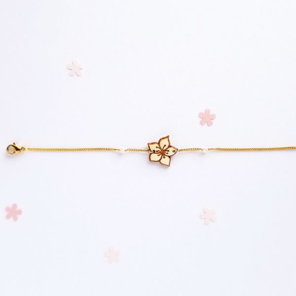 Bracelet sakura en bois d'érable français.